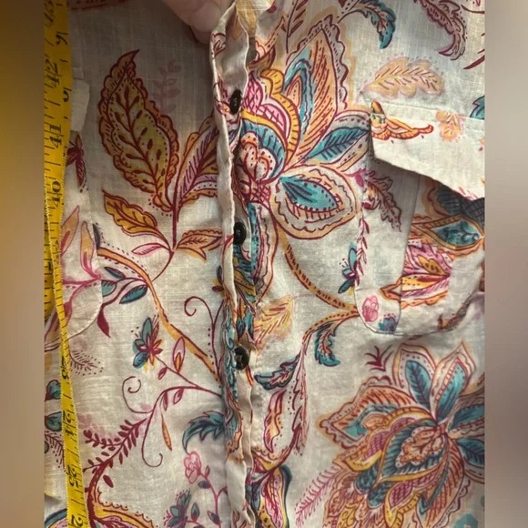 Women’s 3x Croft & Barrow Paisley Button down top shirt - Picture 5 of 7